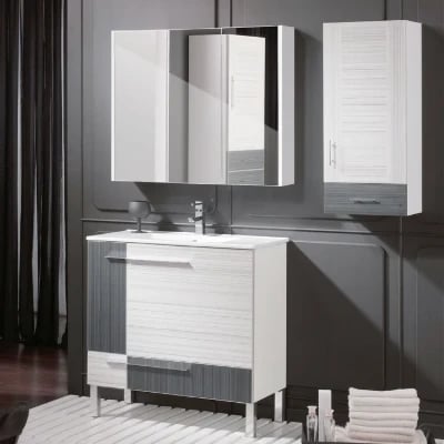 Romer Surface Mount Frameless 3 Door Medicine Cabinet with 6 Adjustable Shelves