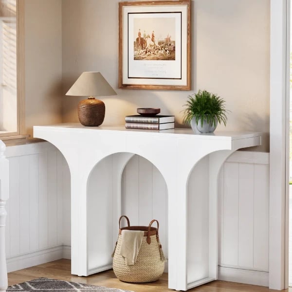 Picture of Arco Natural Wood Console Table – Modern Arch Design