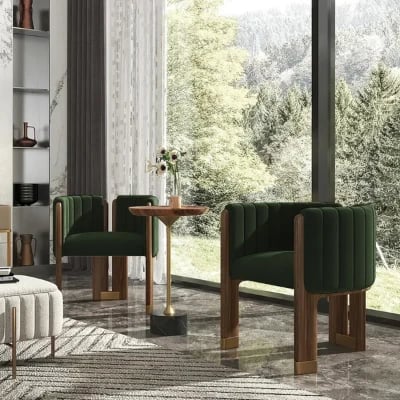 Picture of Arlin Modern Accent Chair – Natural Wood  & Steel Accents