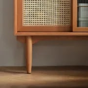Patrick Storage Cabinet Natural Wood with Rattan
