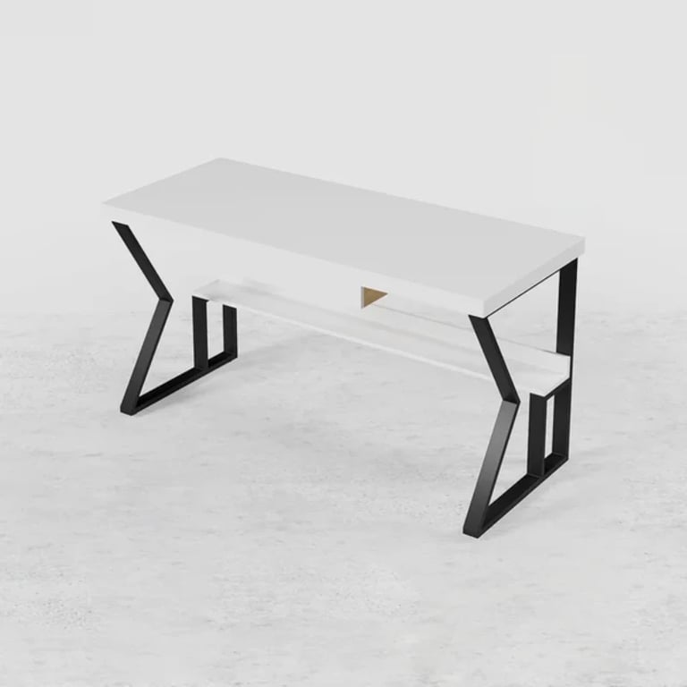 صورة داريل – مكتب كتابة من الخشب الطبيعي مع رف ودرج