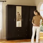 صورة دولاب خشب طبيعي مع مرآه - كلامي