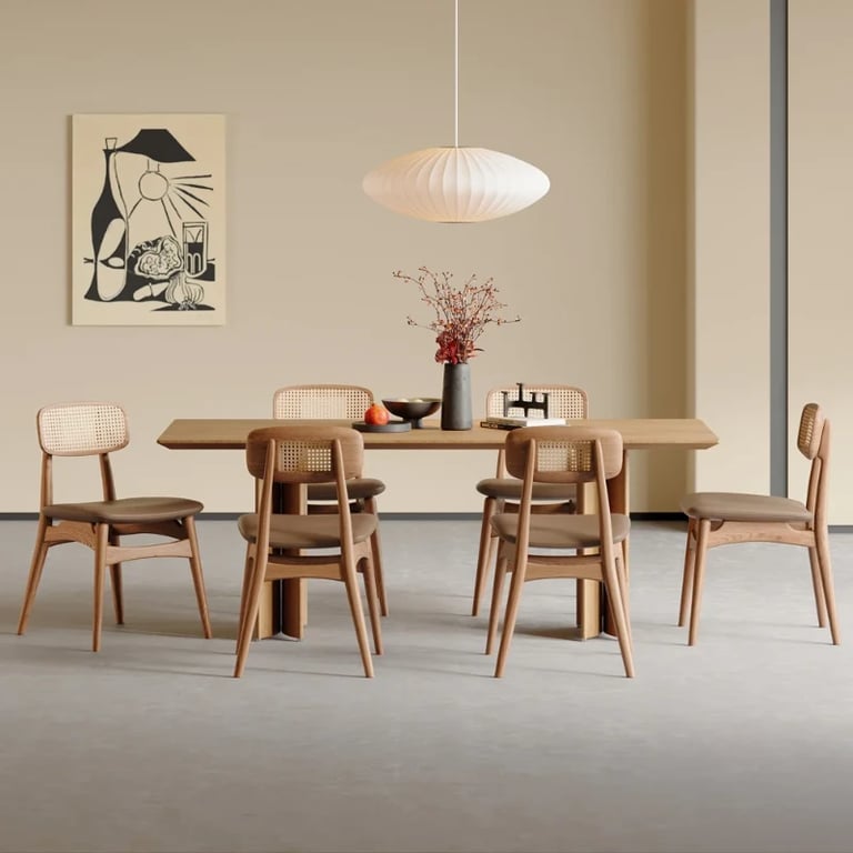 صورة كرسي نيفو الاسكندنافي بظهر من الخيزران