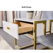 Picture of Jocise Modern White Side Table - One drawer