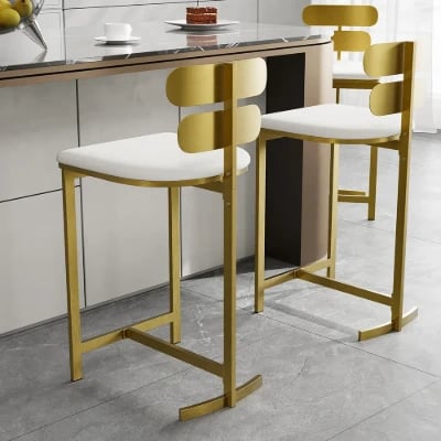 Lumière Dorée – Modern Stainless Steel Bar Stool