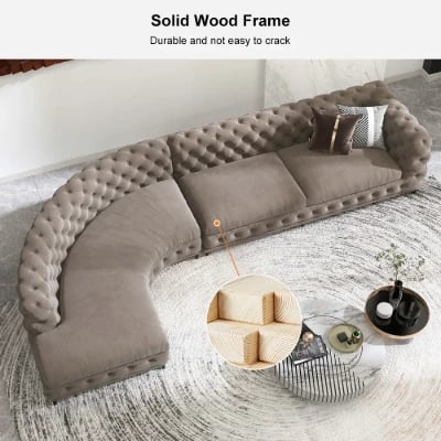 Picture of Montero Curved Sectional -Natural Wood