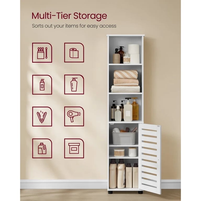 صورة خزانة حمام خشب طبيعي - ليو