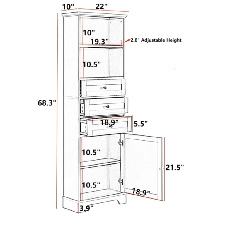 صورة خزانة حمام خشب طبيعي -آرميا