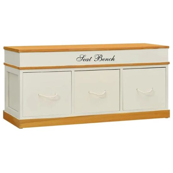 Picture of Zuzdi Wooden Storage Bench - 3 drawers