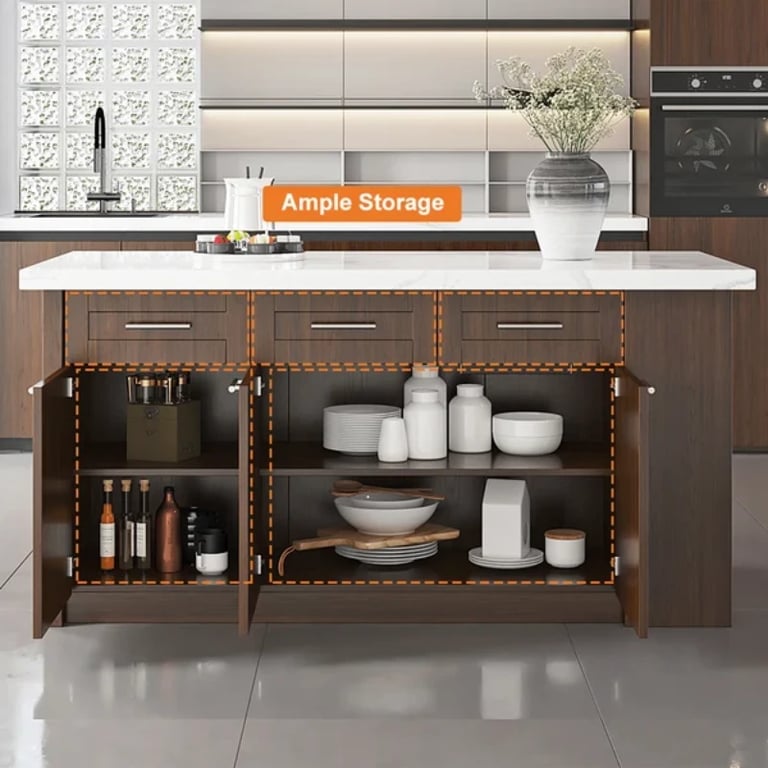 Grata Kitchen Island with Storage