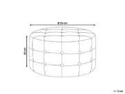 Mello – Round Tufted Ottoman Natural Wood Frame