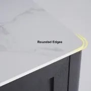 Lisco Sideboard – Natural Wood with Marble Top and Golden Handles