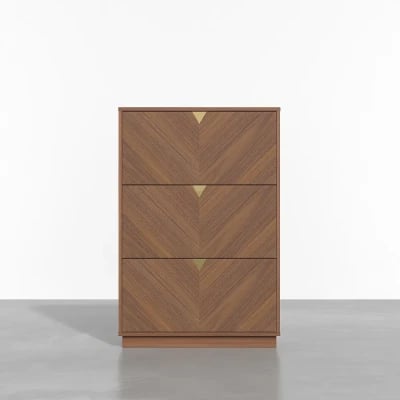 Capet Walnut Narrow Shoe Storage Cabinet with Flip Down Large Capacity up to 20 Pairs