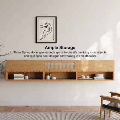 صورة اچاري حامل للتليفزيون رتان مع خشب