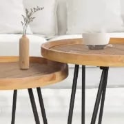 صورة طاولة جانبية حديثة خشب طبيعي هارڤ  - قطعيتن