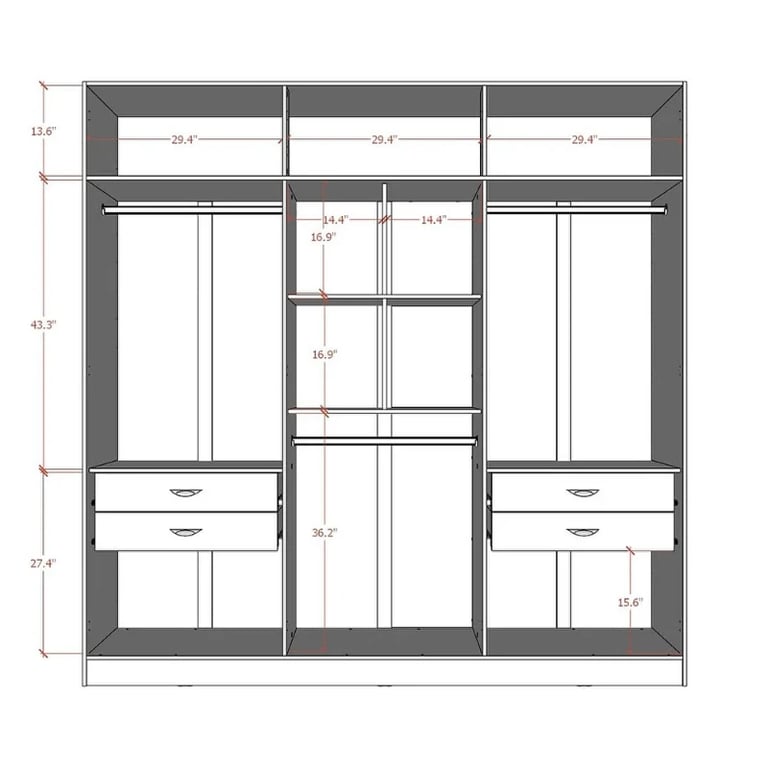 Picture of Manchin Elegant 6-Door Wardrobe