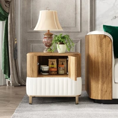 Clairvaux – TV Unit, Coffee Table & Side Table Set in Natural Wood