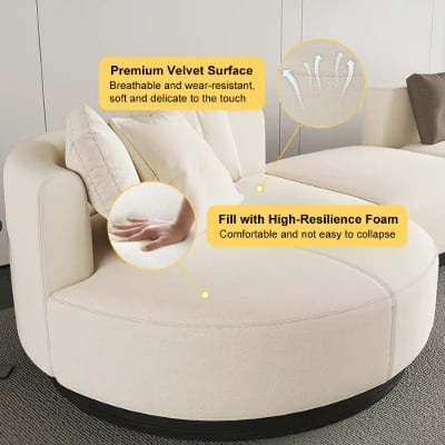 Picture of Sandro L-Shaped Sectional – Natural Wood