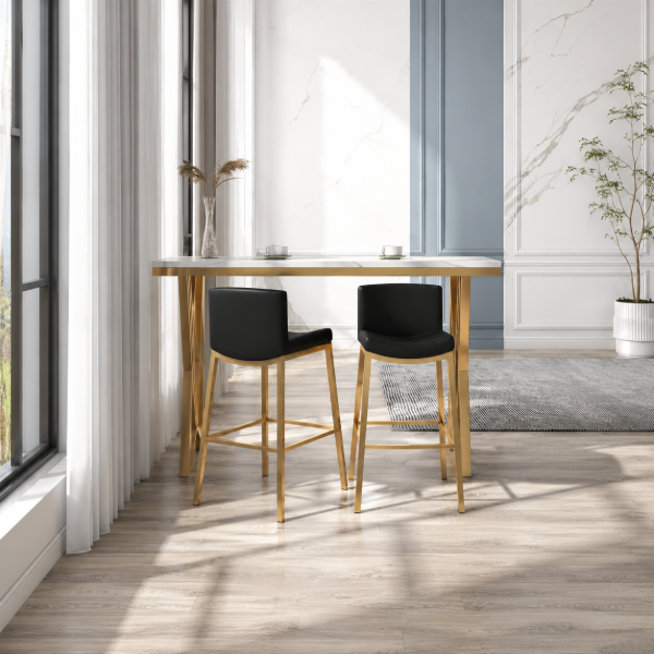 Picture of Aveline  Bar Stool – Gold Metal Frame with Padded Seat & Backrest