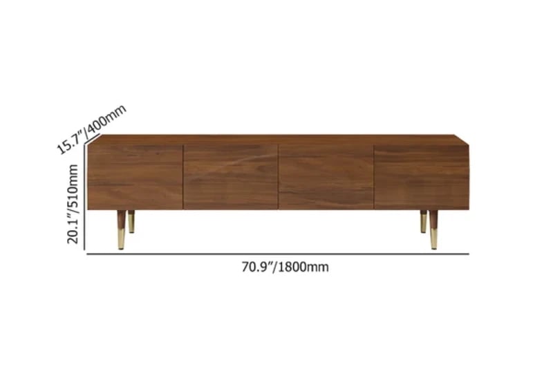 Picture of Auric Classic Natural Wood TV Stand – 4 Drawers & Open Shelves