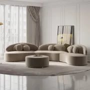 Picture of Rotana Curved Floor Sectional Sofa – Artistic 3-Piece Design