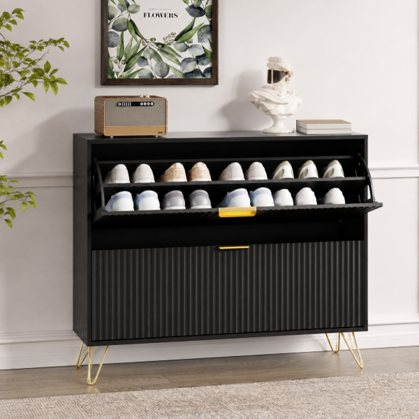 Picture of Pivot Shoe Cabinet - Natural wood