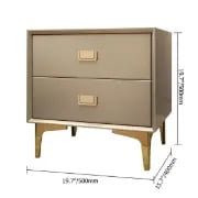 Renise – Modern 2-Drawer Nightstand in Natural Wood