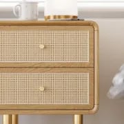 Picture of Avira Nightstand – Natural Wood with Golden Legs