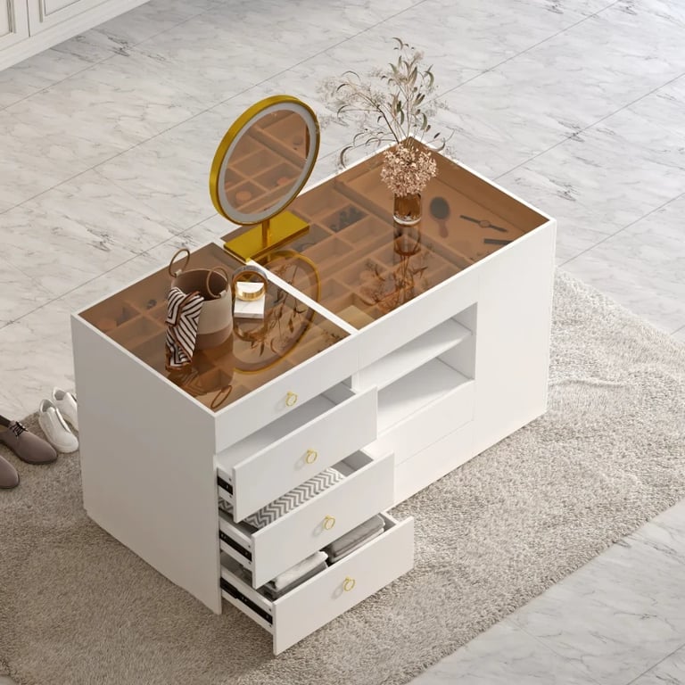 صورة خزانة أدراج سيرين – من الخشب الطبيعي مع منظمات تخزين متعددة