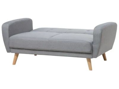 Éliane Convertible Sofa from natural wood legs  & Tufted Backrest.