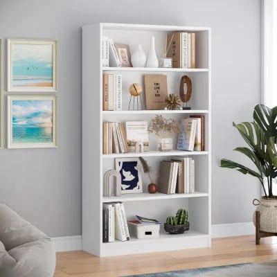 Cremorne – Modern White Natural Wood Bookcase