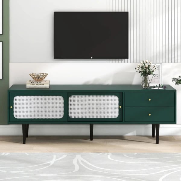 Picture of Soma – Green Woven-Panel TV unit
