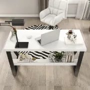 صورة داريل – مكتب كتابة من الخشب الطبيعي مع رف ودرج