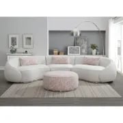 Luna Curved Sectional Sofa – Modern Design with Circular Cushions