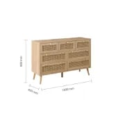 Avenya – Natural Rattan & Wood 6-Drawer Chest