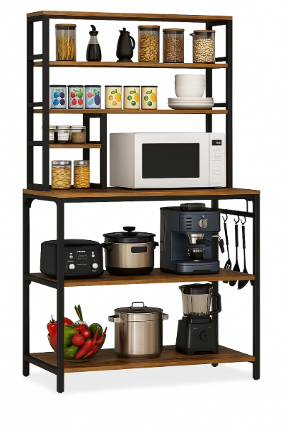 صورة ستالي ستاند مطبخ من الخشب والمعدن