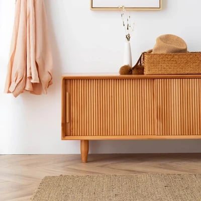 Liora – Slatted Natural Wood Storage Bench