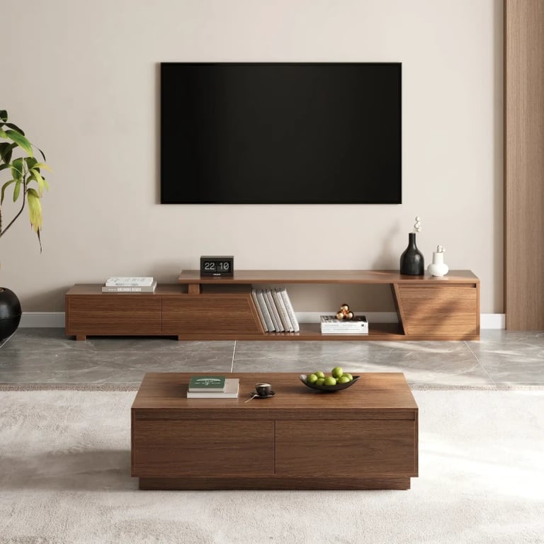 Picture of Alvaro – Natural Wood TV Stand with Coffee Table