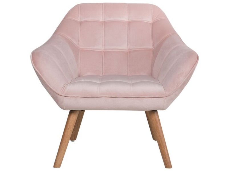 صورة كرسي ميلو بحواف مستديرة – تنجيد ناعم وأرجل خشبية