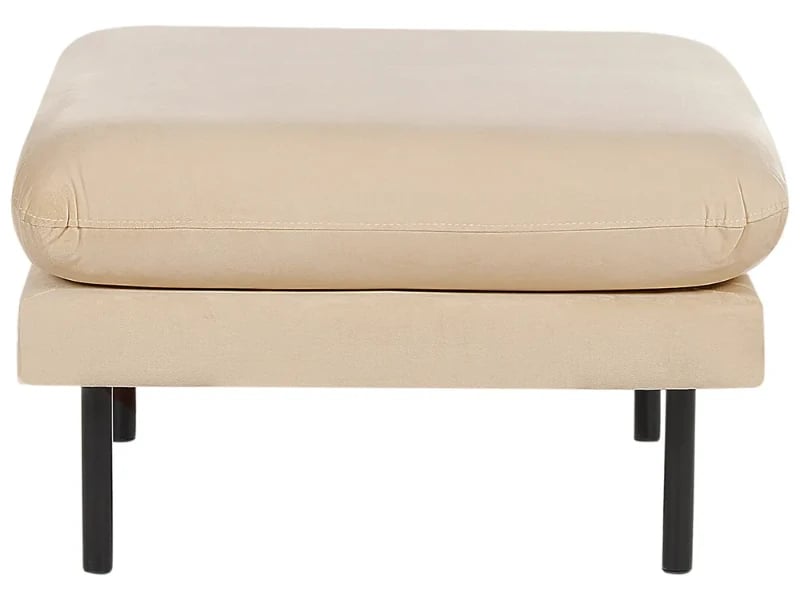 Cielo – Elegant and Comfortable Ottoman with Natural Wood Frame and Metal Legs