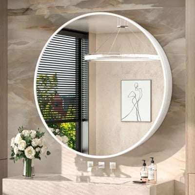 Picture of Streamlined round medicine cabinet Majiro