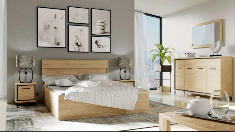 Picture of Verona Complete Modern Bedroom Set – Natural Wood