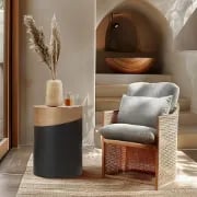 صورة طاولة جانبية خشب طبيعي - درام