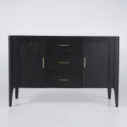 Picture of Lisco Sideboard – Natural Wood with Marble Top and Golden Handles