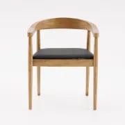 Picture of Torno Solid Curve Armchair – Resilient Natural Wood for Dining & Living