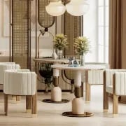 صورة كرسي أرلين العصري – مصنوع من الخشب الطبيعي  واستيل مقاوم للصدأ