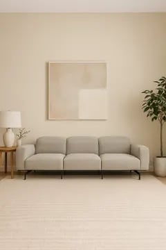 Picture of Olivaro Low-Profile 3-Seater – Taupe Beige with Matte Black Legs