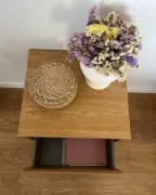 Novea – Natural Wood Bedside Table with Hidden Drawer