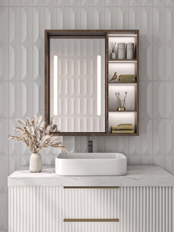 Picture of Cavea – Smart LED Bathroom Mirror Cabinet with Storage Shelves