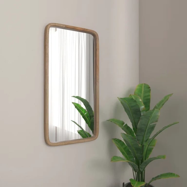 Aisja Rectangle Wood Wall Mirror